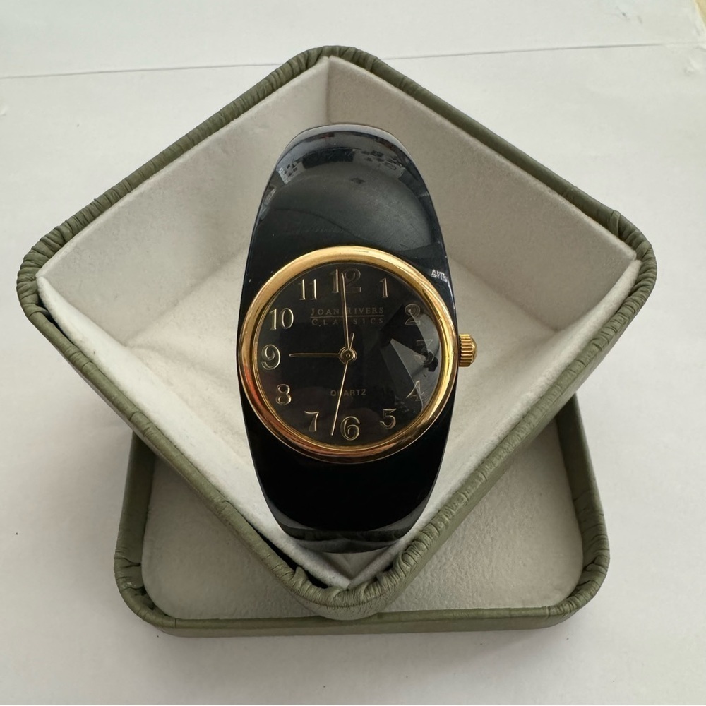 Vintage Joan Rivers Plastic Bangle Cuff Watch Bracelet UNTESTED